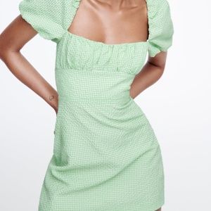 ZARA GREEN GINGHAM DRESS